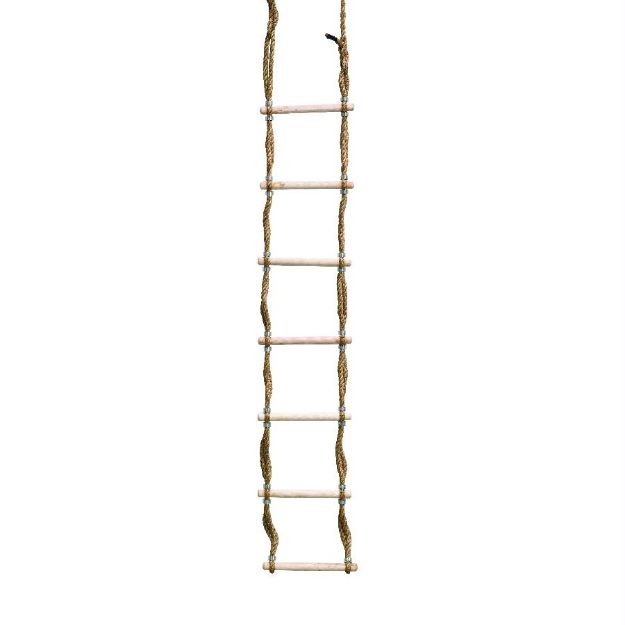 Jacobs / Monkey ladder hout - lengte 15 m - 42 treden